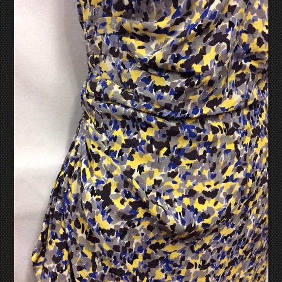 PARKER 100% Silk One Shoulder Geometric Print Mini - Picture 3 of 7